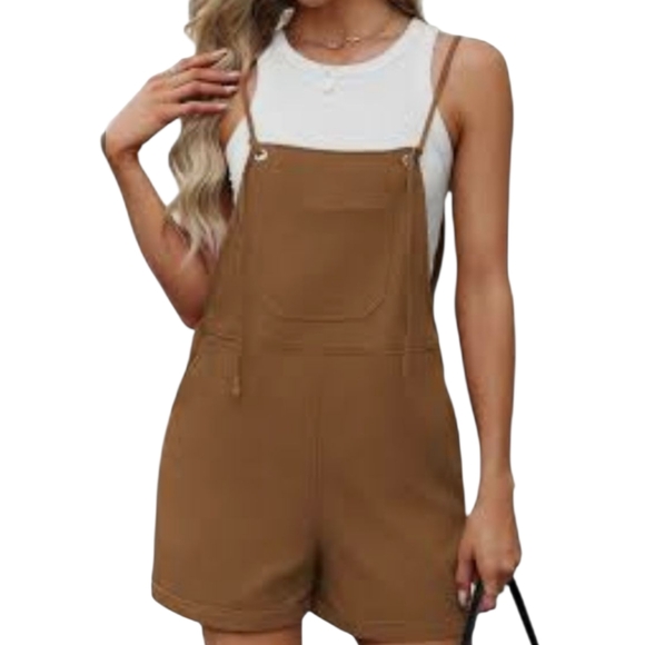 Ofeefan Tie Strap Overall Romper - Picture 1 of 5